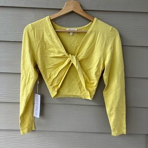NWT RONNY KOBO Gamora Cropped Twist Front Knot Top